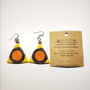 Hand made yellow and orange colorfull earrings